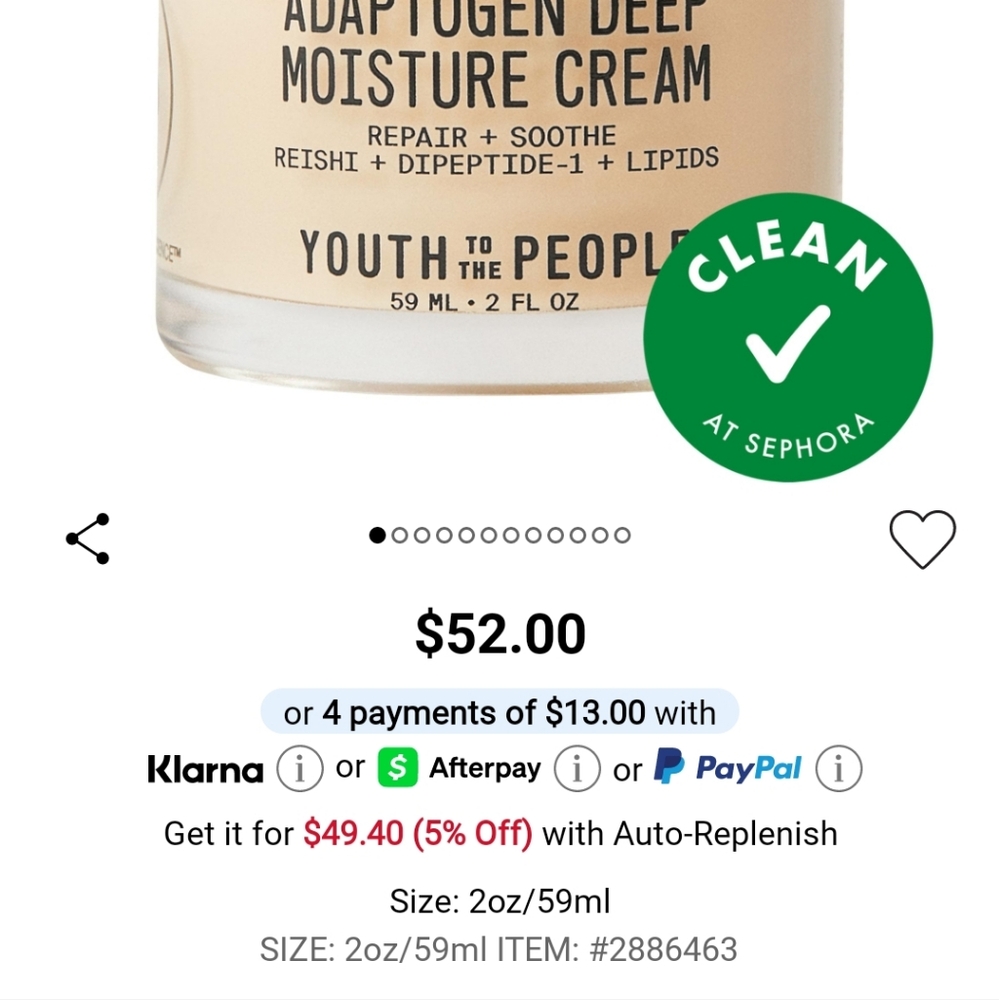 NIB YOUTH TO THE PEOPLE ADAPTOGEN DEEP MOISTURE CREAM - Picture 3 of 16